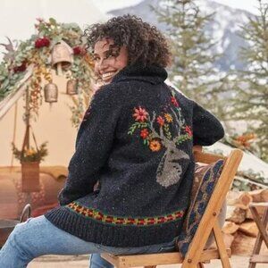 Sundance catalog festive charm cardigan sweater coat S NEW